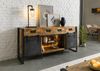 Sideboard Mango / Altholz 195x45x90 natur / grau lackiert / Metall grau BLACKBURN LUX #409 Bild 3