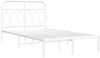 vidaXL Bettgestell mit Kopfteil Metall Weiß 120x200 cm 377164 Bild 3