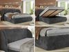 Polsterbett mit Lattenrost, Doppelbett Bettkasten, Bettgestell mit Gasdruckfeder Foam Matratze - CAELA CLASSIC - 160 x 200 cm - Grau Cord - MIRO LUX Bild 2