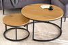 Modernes 2er Set Couchtisch MARMO 80cm natur Wildeiche-Look schwarz Metall Bild 4