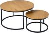 Modernes 2er Set Couchtisch MARMO 80cm natur Wildeiche-Look schwarz Metall Bild 5