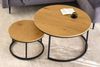 Modernes 2er Set Couchtisch MARMO 80cm natur Wildeiche-Look schwarz Metall Bild 3