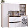Mehrzweckschrank-Set >Laundry 3< (3-teilig) Weiss / Eiche Dekor - 204x184x67cm (BxHxT) Bild 2