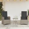 vidaXL 3-tlg. Bistro-Set mit Kissen Grau Poly Rattan 365179 Bild 3