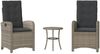 vidaXL 3-tlg. Bistro-Set mit Kissen Grau Poly Rattan 365179 Bild 2