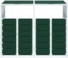 vidaXL Mülltonnenbox für 2 Tonnen Grün 144x81x113 cm Stahl 4006175 Bild 5