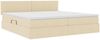 vidaXL Aufbewahrungsbett mit Matratze Creme 200 x 200 cm Holzwerkstoff 3370471 Bild 5