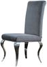 KAWOLA Stuhl LEIA Esszimmerstuhl Barock Velvet grau 101 x 64 x 44 cm Bild 3