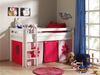 Spielbett Pino mit Textilset "Pink Flower", Kiefer massiv weiss Bild 2