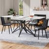 Ausziehbarer Esstisch 120-160 cm Marmoroptik Metallgestell Tisch Esszimmer Wohnzimmertisch,Weiß-Schwarz Bild 3