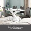 KHG Esszimmerstuhl Schwingstuhl Kunstleder Dunkelgrau, Freischwinger Metall verchromt, Küchenstuhl, Essstuhl, Polsterstuhl, für Esszimmer Küche Büro Bild 2