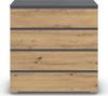 rauch Joel-Extra, Kommode, 4 Schubladen, Farbe Grau metallic/Eiche Artisan, BxHxT 80x81x42cm Bild 2