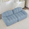 2-Sitzer modulares Sofa H 79 x T 210 x B 104 cm aus granuliertem Fleece in Blau, boneless Design Bild 4
