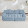 2-Sitzer modulares Sofa H 79 x T 210 x B 104 cm aus granuliertem Fleece in Blau, boneless Design Bild 2