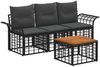 vidaXL Outdoor-Sofagarnitur 4 pcs Schwarz und Dunkelgrau Polyester 3437635 Bild 2