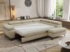MKS Möbel 'Pablo L-Form' Ecksofa mit Schlaffunktion, verstellbare Kopfstützen, Beige, Schenille glatt, T25 Topper, Rechts Bild 4