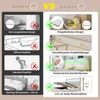 Merax Polsterbett, 140x200cm Doppelbett , Modernes Hydraulisches Bett mit Hohem Kopfteil, mit LED-Beleuchtung, Stauraum & USB/Type-C-Anschlüssen, in Leinen Optik Beige Bild 5