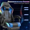 HOMALL Gaming-Stuhl mit LED,Ergonomisch,Fußstütze,computerstuhl,gaming stuhl mit massage, Ergonomischer Bürostuhl,Kopfstütze und Lendenstütze Bild 4
