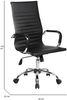 Dmora Stuhl mit Rädern George, Chefsessel mit Armlehnen, Ergonomischer Bürostuhl, Schwarz, 63x54h106/116 cm Bild 3