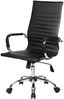 Dmora Stuhl mit Rädern George, Chefsessel mit Armlehnen, Ergonomischer Bürostuhl, Schwarz, 63x54h106/116 cm Bild 2