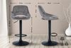 2er Set Barhocker SEGAD - Samt Dunkelgrau 47x48x85 cm Schwarz | Barstuhl Mit Lehne Tresenhocker Tresenstuhl Kneipenhocker Kneipenstuhl Bild 2