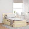 vidaXL Bett mit Stauraum und LED mit Kopfteil Creme 100 x 200 cm Stoff 3371191 Bild 1