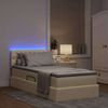 vidaXL Bett mit Stauraum und LED mit Kopfteil Creme 100 x 200 cm Stoff 3371191 Bild 5