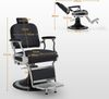 BarberPub Friseurstuhl mit Kopfstütze Kippbar, Friseureinrichtung mit Hydraulikpumpe 360° Drehbar, Bedienungsstuhl Höhenverstellbar, Kunstleder, 3855EY (Silber-Weiß) Bild 2