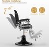 BarberPub Friseurstuhl mit Kopfstütze Kippbar, Friseureinrichtung mit Hydraulikpumpe 360° Drehbar, Bedienungsstuhl Höhenverstellbar, Kunstleder, 3855EY (Silber-Weiß) Bild 3