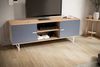 Lowboard Eiche-Dekor Grau 150 x 55 x 40 cm TV-Kommode Modern, Design TV-Schrank Hoch, Fernsehtisch Fernsehschrank mit zwei Türen, Fernsehkommode Wohnzimmer Bild 3