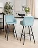 Set mit 2 Barstühlen CASMALIA Samtstoff Hellblau Bild 3