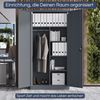 Mehrzweckschrank Metall abschließbar DAWID - Funktionaler Metallschrank | Schließfachschrank Putzmittelschrank Besenschrank Vorratsschrank, 185x90x45cm Anthrazit Bild 3