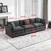 3-Sitzer-Sofa aus Chenille mit modularem Aufbau, grün Bild 4