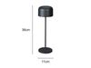 Akku Tischleuchte LILLE per USB aufladbar, Schwarz Höhe 36cm Bild 4