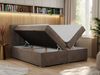 Boxspringbett, Doppelbett, Polsterbett mit Kopfstütze - CARMEN - 180x200cm - Braun Velours - H3 Bild 2