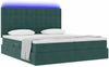 vidaXL Bett mit LED-Lichtleisten Dunkelgrün 180 x 200 cm Samt 3372908 Bild 3