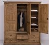 Landhaus Kleiderschrank mit Schubladen, Massivholz gewachst Bild 3