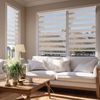 Sekey Doppelrollo Klemmfix ohne Bohren für Fenster Blickdicht 70x210 cm Leinen Bild 2