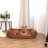 lionto Hundesofa, modernes Hundebett mit rutschfester Unterseite, abnehmbarem Bezug & Plüsch-Innenmaterial, 90x75 cm, braun Bild 3
