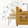 LVHOM Multifunktionaler Schlafsessel mit klappbarer Ablage, Ausziehbares 1-Sitzer Schlafsofa mit Handyhalter und Seitentaschen, Loungesessel, Gelb Bild 5