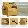 LVHOM Multifunktionaler Schlafsessel mit klappbarer Ablage, Ausziehbares 1-Sitzer Schlafsofa mit Handyhalter und Seitentaschen, Loungesessel, Gelb Bild 4