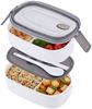 Doppel XL Brotdose mit Besteck – Lunchbox für Schule, Büro & Uni Bild 2