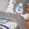 Schiesser Feinbiber Bettwäsche Set Kitta mit coolem Winter-Print, Farbe:Grau und Hellblau, Größe:155x220 cm Bild 3