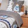 Schiesser Feinbiber Bettwäsche Set Kitta mit coolem Winter-Print, Farbe:Grau und Hellblau, Größe:155x220 cm Bild 2