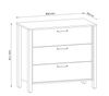 AX LIVING Kommode mit Schubladen Iseonia K3S 90cm, Eiche Wotan & Grün Bild 3