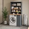 Waschmaschinenschrank Viktor Anthrazit/Goldkraft Eiche 93.6 x 88.2 cm 2 Teile mit Schrank und Regal Vicco Bild 3