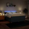 vidaXL Boxspringbett mit Matratze Blau 180x200 cm Stoff 3289058 Bild 5