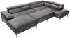 Vente-unique - SEPINA Sofa SamtStoff Grau - B 214 cm x H 75 cm x L 353 cm Bild 4
