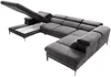 Vente-unique - SEPINA Sofa SamtStoff Grau - B 214 cm x H 75 cm x L 353 cm Bild 5