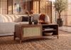 Couchtisch Mango/Seegras 120x70x45 hellbraun lackiert MIZUMI #115 Bild 3